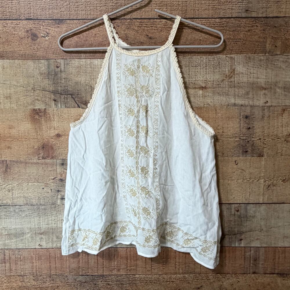 House of Harlow White Embroidered Halter Size Small